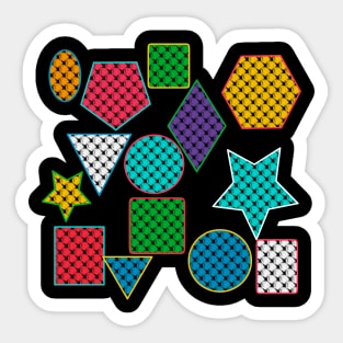 Abstract colored geometric shapes Sticker